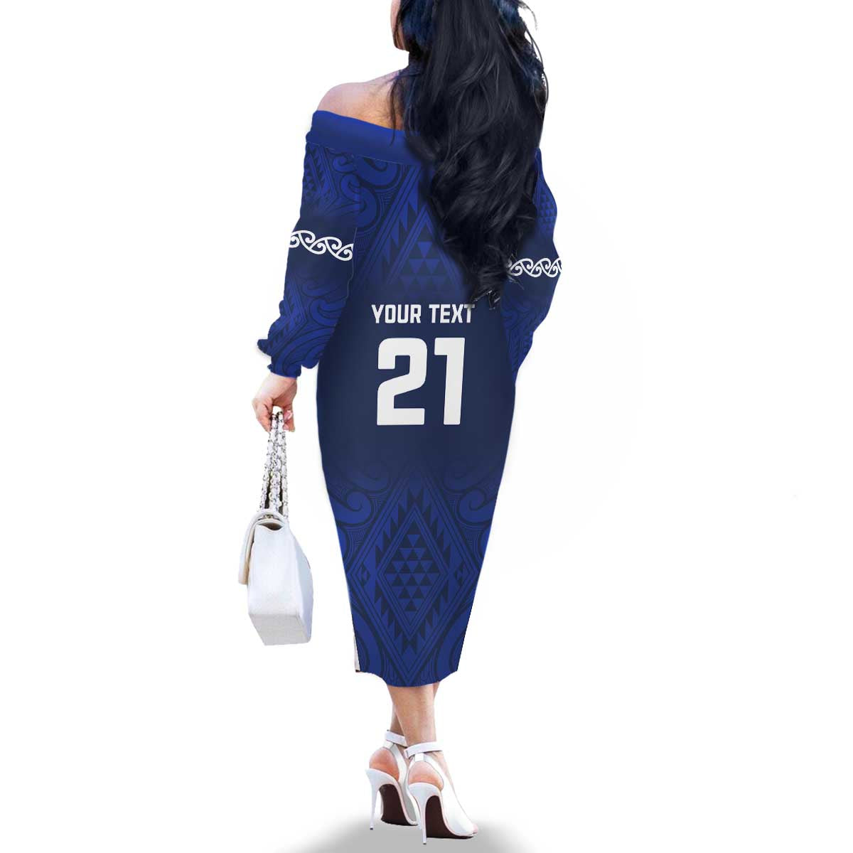 New Zealand Rugby Pacific Custom Family Matching Off The Shoulder Long Sleeve Dress and Hawaiian Shirt Kahurangi Auckland All Blue