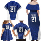New Zealand Rugby Pacific Custom Family Matching Off Shoulder Maxi Dress and Hawaiian Shirt Kahurangi Auckland All Blue