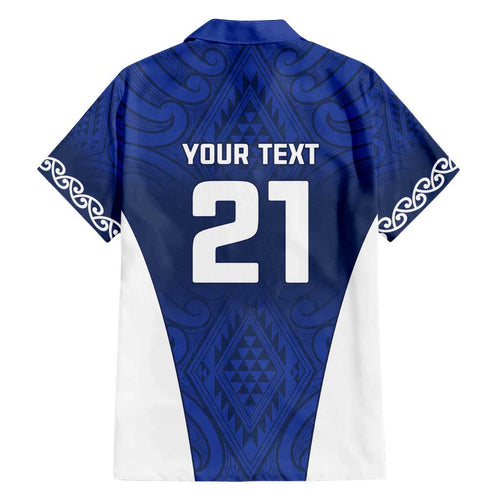 New Zealand Rugby Pacific Custom Family Matching Off Shoulder Short Dress and Hawaiian Shirt Kahurangi Auckland All Blue