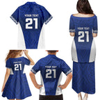 New Zealand Rugby Pacific Custom Family Matching Puletasi and Hawaiian Shirt Kahurangi Auckland All Blue