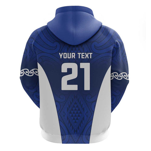 New Zealand Rugby Pacific Custom Hoodie Kahurangi Auckland All Blue