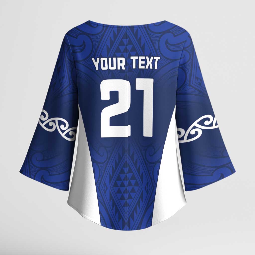 New Zealand Rugby Pacific Custom Kimono Sleeve Blouse Kahurangi Auckland All Blue - Aussie Hoodie