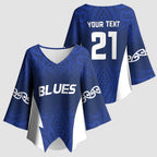 New Zealand Rugby Pacific Custom Kimono Sleeve Blouse Kahurangi Auckland All Blue - Aussie Hoodie