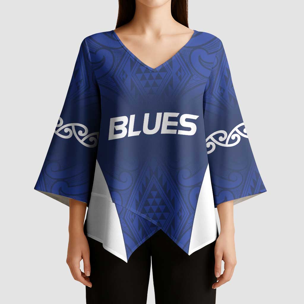 New Zealand Rugby Pacific Custom Kimono Sleeve Blouse Kahurangi Auckland All Blue - Aussie Hoodie