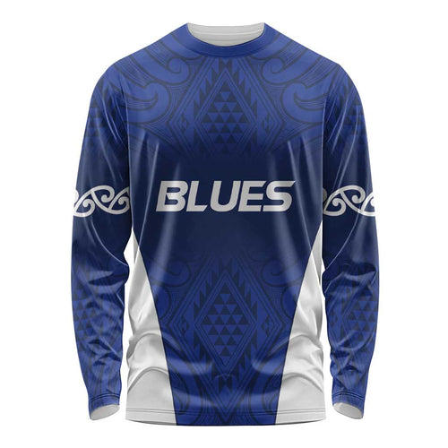 New Zealand Rugby Pacific Custom Long Sleeve Shirt Kahurangi Auckland All Blue