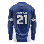 New Zealand Rugby Pacific Custom Long Sleeve Shirt Kahurangi Auckland All Blue
