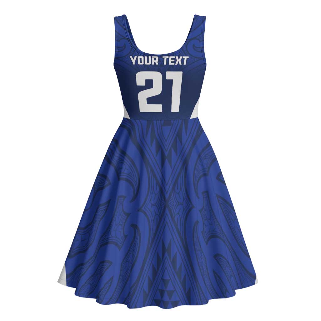 New Zealand Rugby Pacific Custom Midi Dress Kahurangi Auckland All Blue - Aussie Hoodie