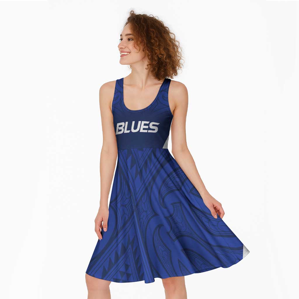 New Zealand Rugby Pacific Custom Midi Dress Kahurangi Auckland All Blue - Aussie Hoodie