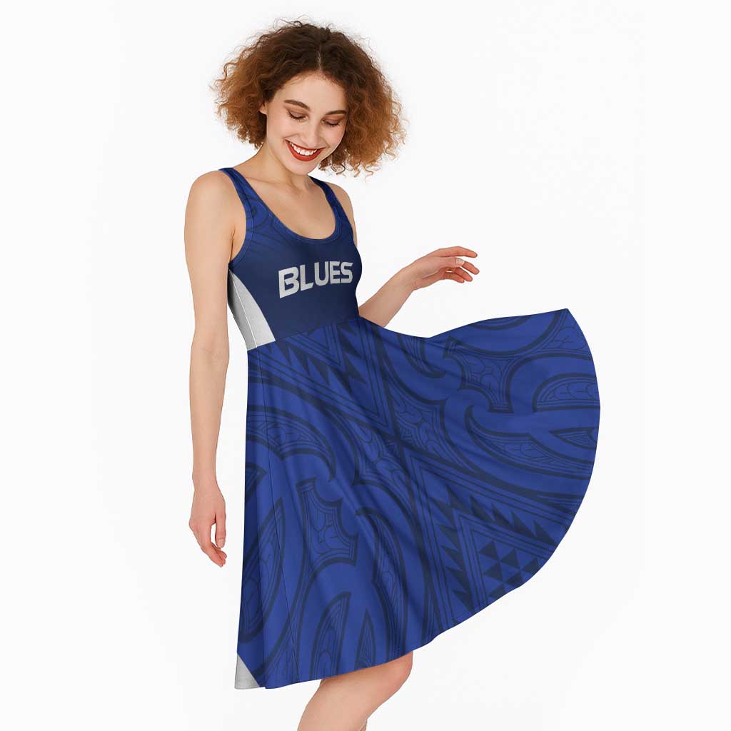 New Zealand Rugby Pacific Custom Midi Dress Kahurangi Auckland All Blue - Aussie Hoodie