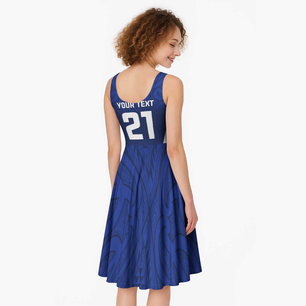 New Zealand Rugby Pacific Custom Midi Dress Kahurangi Auckland All Blue - Aussie Hoodie