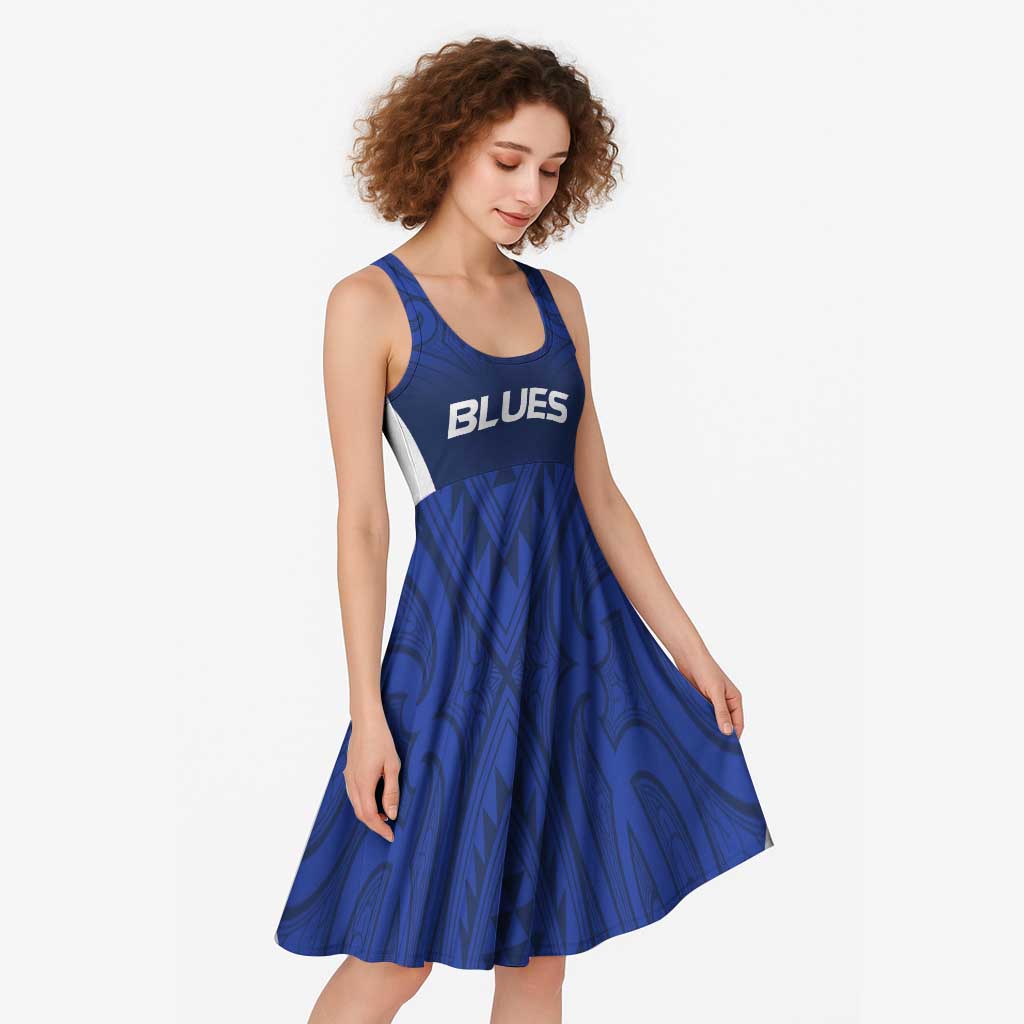 New Zealand Rugby Pacific Custom Midi Dress Kahurangi Auckland All Blue - Aussie Hoodie