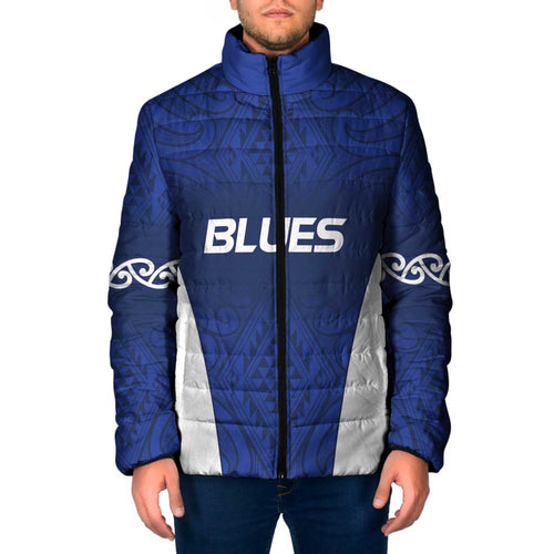 New Zealand Rugby Pacific Custom Padded Jacket Kahurangi Auckland All Blue - Aussie Hoodie