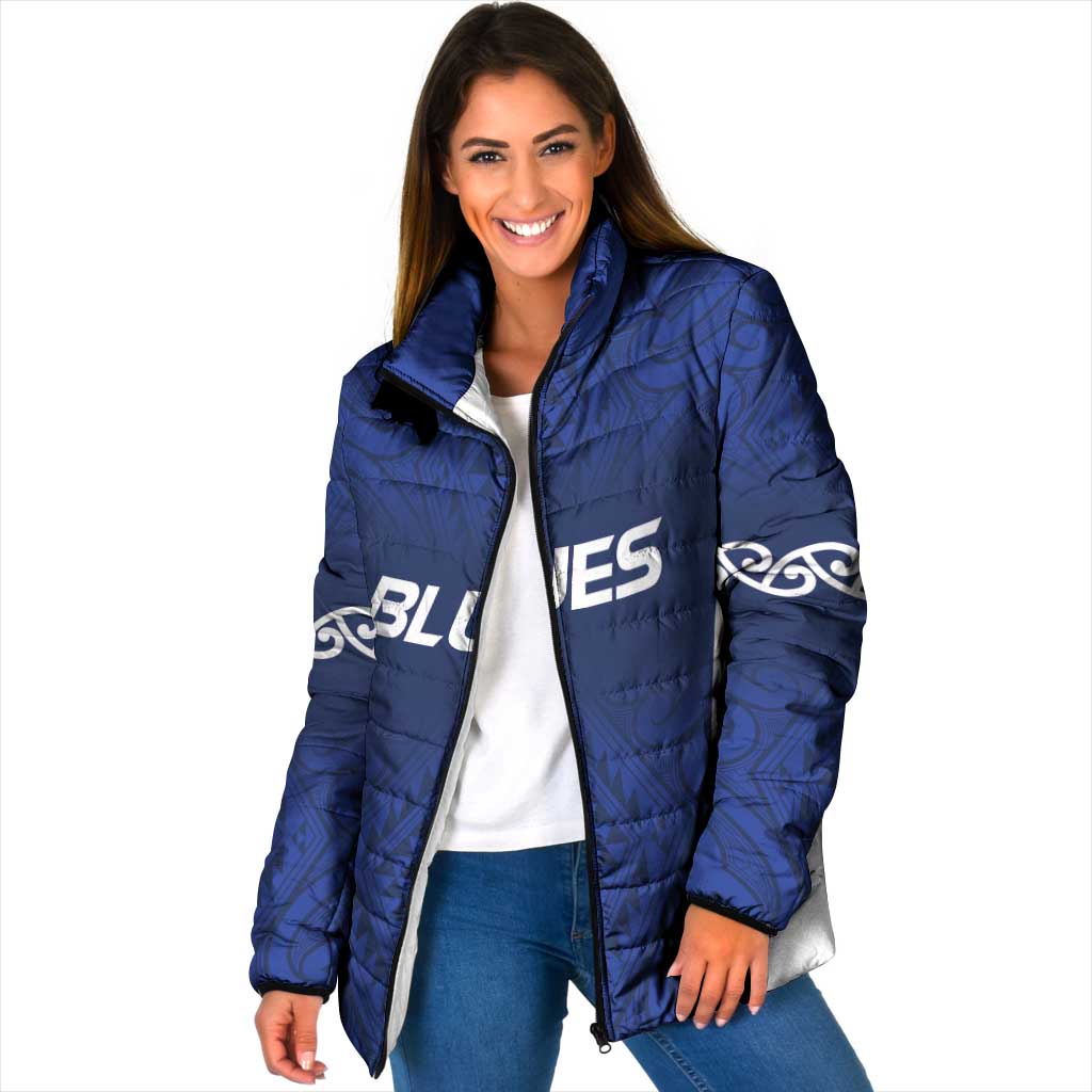 New Zealand Rugby Pacific Custom Padded Jacket Kahurangi Auckland All Blue - Aussie Hoodie