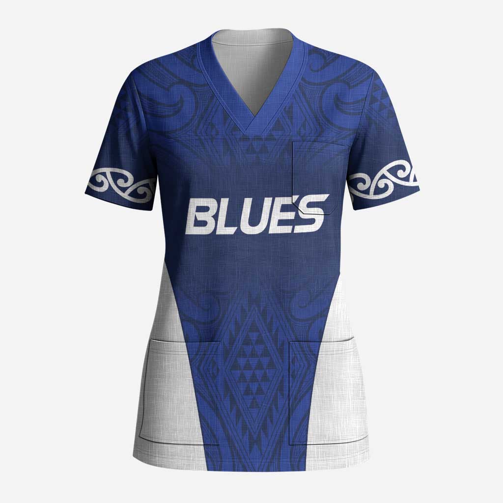 New Zealand Rugby Pacific Custom Scrub Top Kahurangi Auckland All Blue - Aussie Hoodie