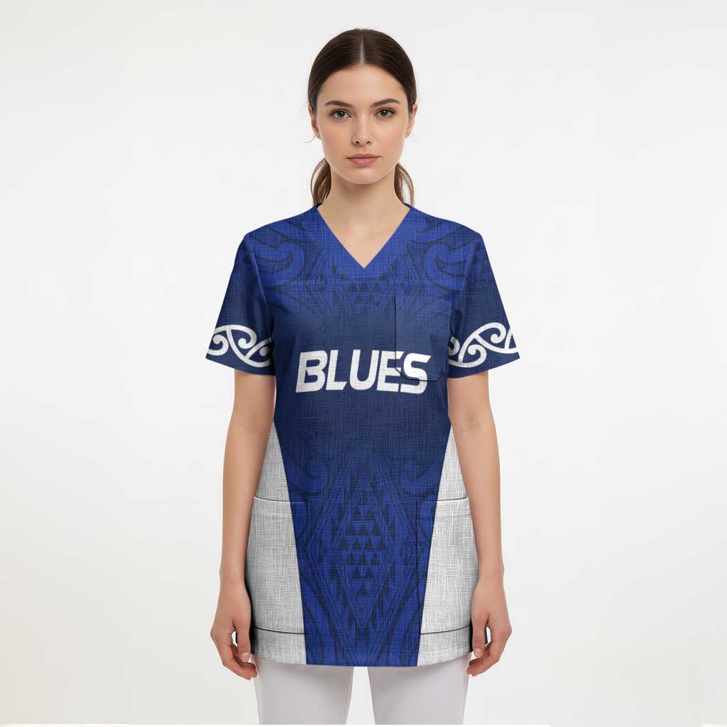 New Zealand Rugby Pacific Custom Scrub Top Kahurangi Auckland All Blue - Aussie Hoodie