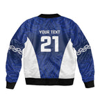 New Zealand Rugby Pacific Custom Sleeve Zip Bomber Jacket Kahurangi Auckland All Blue