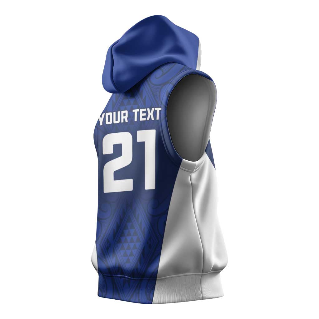 New Zealand Rugby Pacific Custom Sleeveless Hoodie Kahurangi Auckland All Blue - Aussie Hoodie