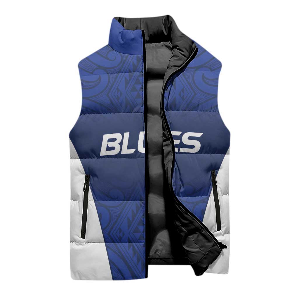 New Zealand Rugby Pacific Custom Sleeveless Puffer Jacket Kahurangi Auckland All Blue - Aussie Hoodie