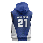 New Zealand Rugby Pacific Custom Sleeveless Zip Hoodie Kahurangi Auckland All Blue LT9