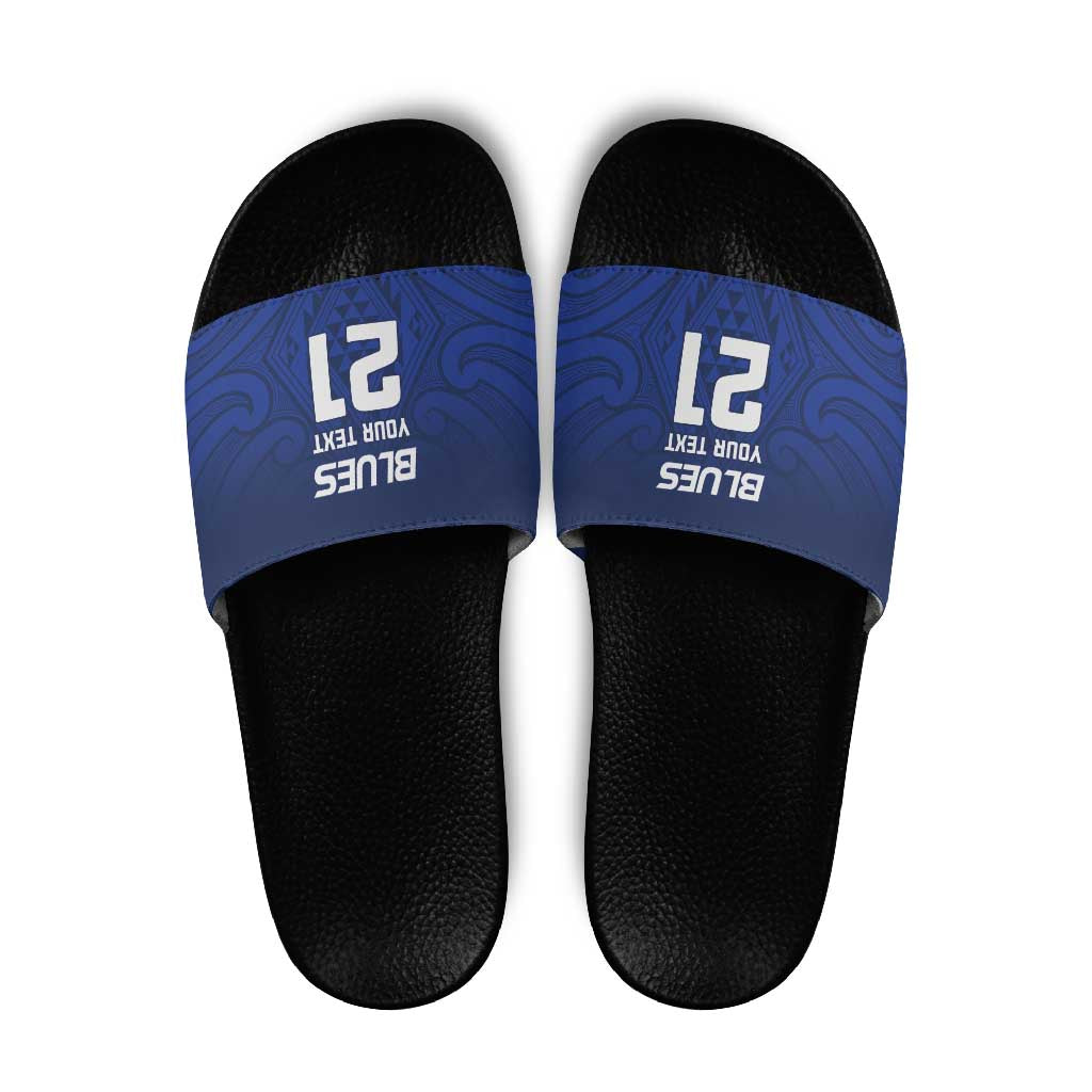 New Zealand Rugby Pacific Custom Slide Sandals Kahurangi Auckland All Blue - Aussie Hoodie