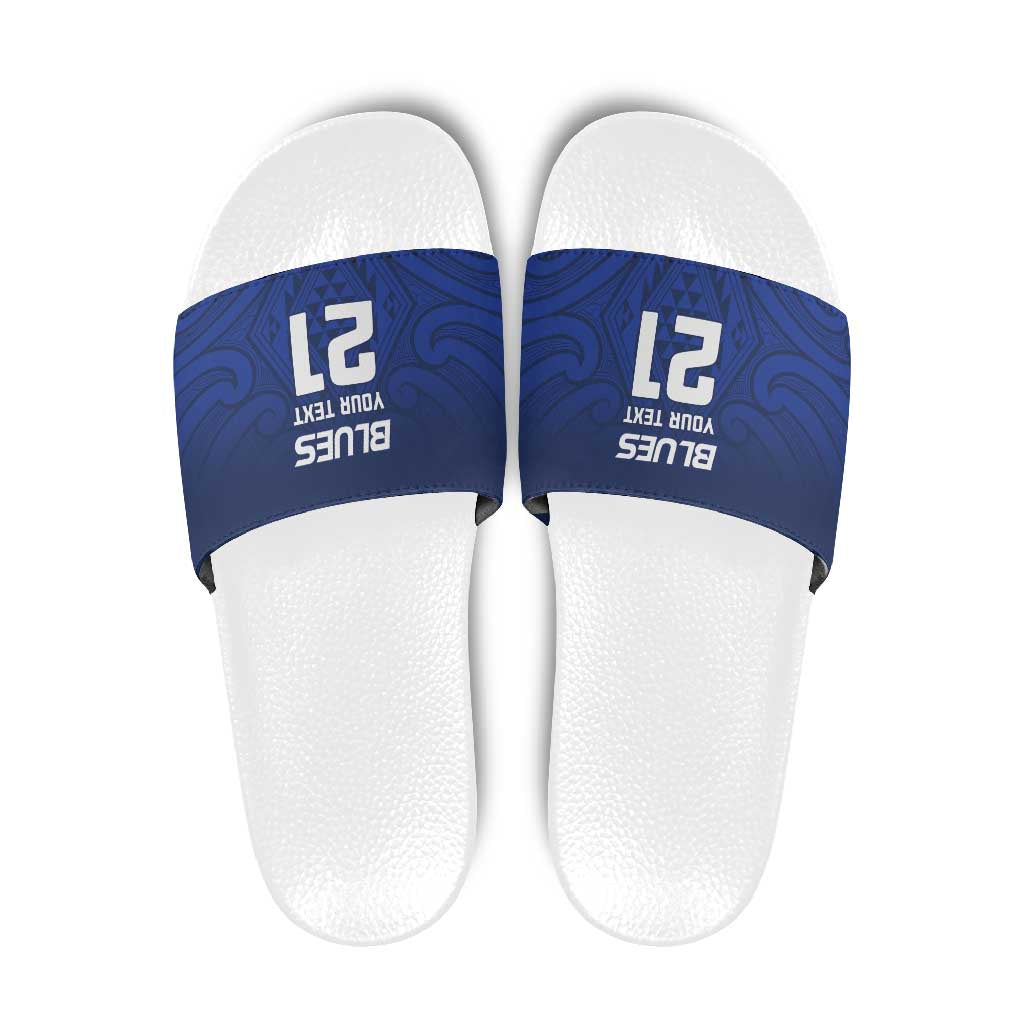 New Zealand Rugby Pacific Custom Slide Sandals Kahurangi Auckland All Blue - Aussie Hoodie