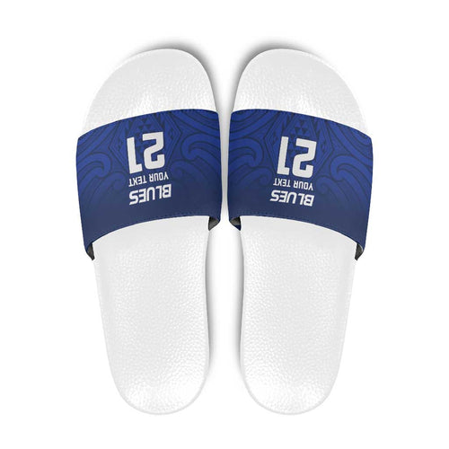 New Zealand Rugby Pacific Custom Slide Sandals Kahurangi Auckland All Blue - Aussie Hoodie