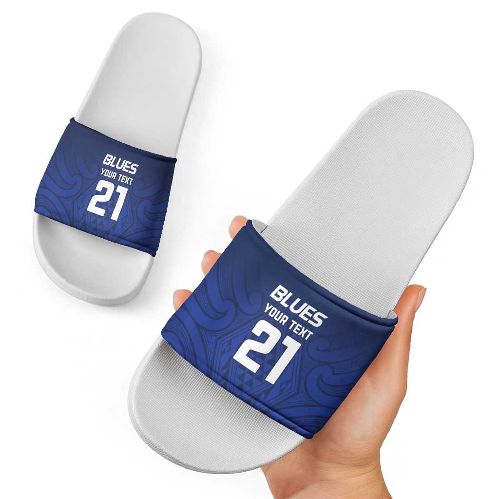New Zealand Rugby Pacific Custom Slide Sandals Kahurangi Auckland All Blue - Aussie Hoodie