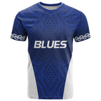 New Zealand Rugby Pacific Custom T Shirt Kahurangi Auckland All Blue
