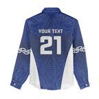 New Zealand Rugby Pacific Custom Women Casual Shirt Kahurangi Auckland All Blue