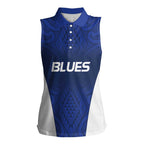 New Zealand Rugby Pacific Custom Women Sleeveless Polo Shirt Kahurangi Auckland All Blue