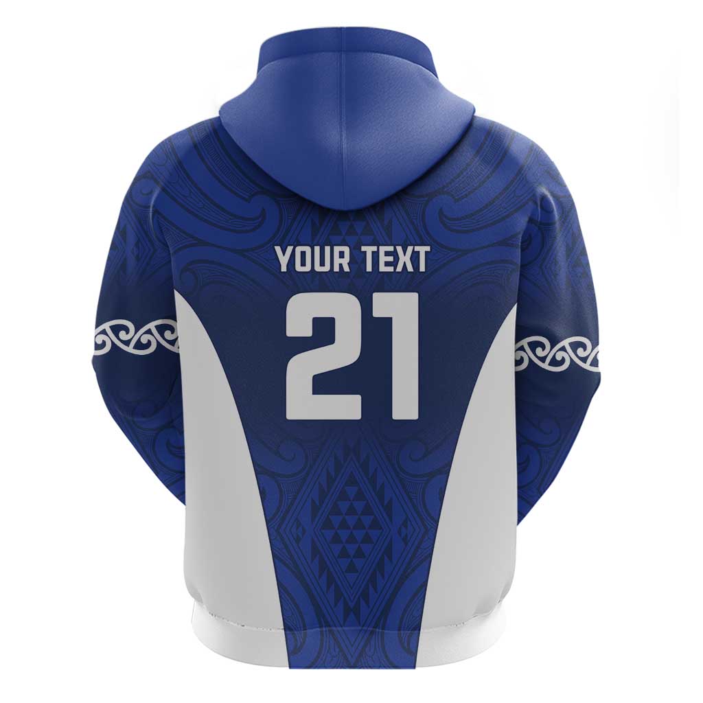 New Zealand Rugby Pacific Custom Zip Hoodie Kahurangi Auckland All Blue