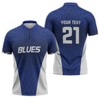 New Zealand Rugby Pacific Custom Zipper Polo Shirt Kahurangi Auckland All Blue - Aussie Hoodie
