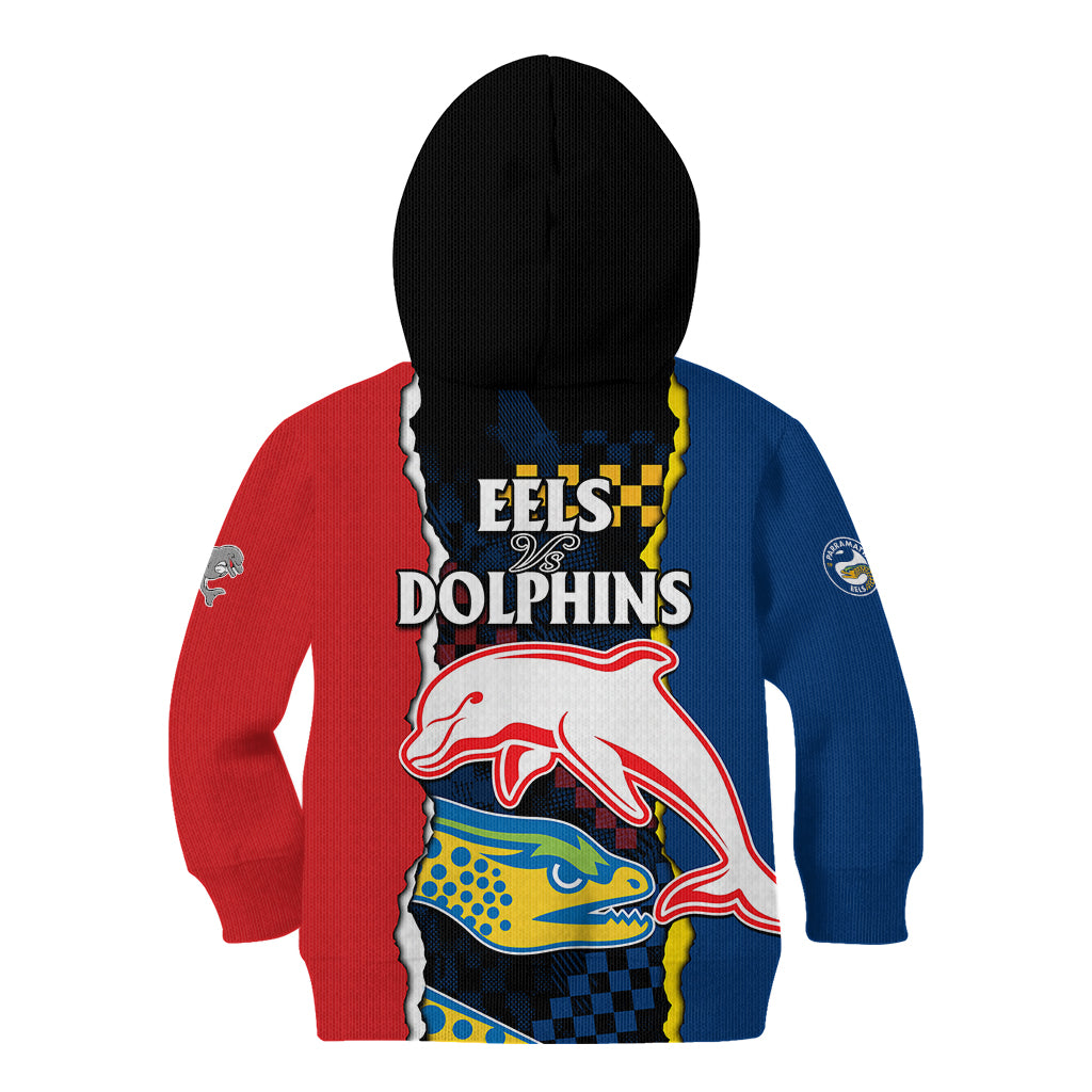 nrl-combine-dolphins-and-parra-eels-kid-hoodie-simple-style