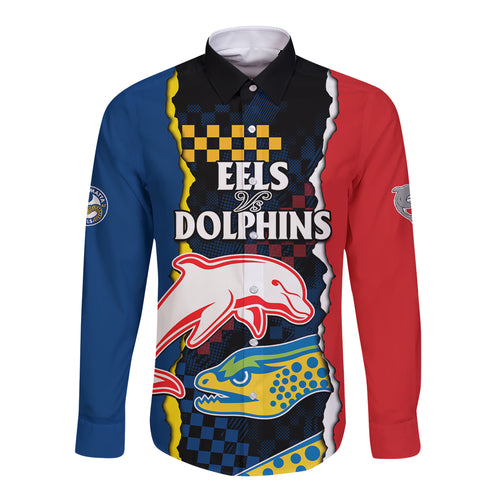 nrl-combine-dolphins-and-parra-eels-long-sleeve-button-shirt-simple-style