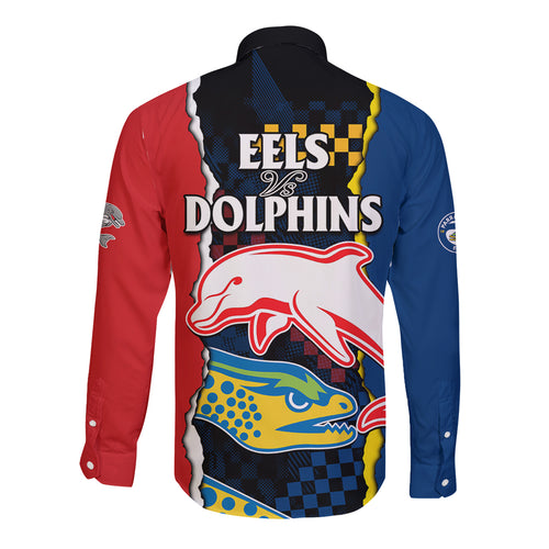 nrl-combine-dolphins-and-parra-eels-long-sleeve-button-shirt-simple-style