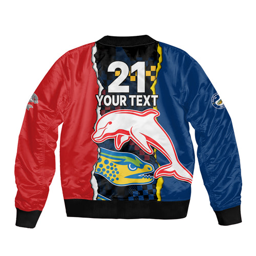 custom-text-and-number-nrl-combine-dolphins-and-parra-eels-bomber-jacket-simple-style