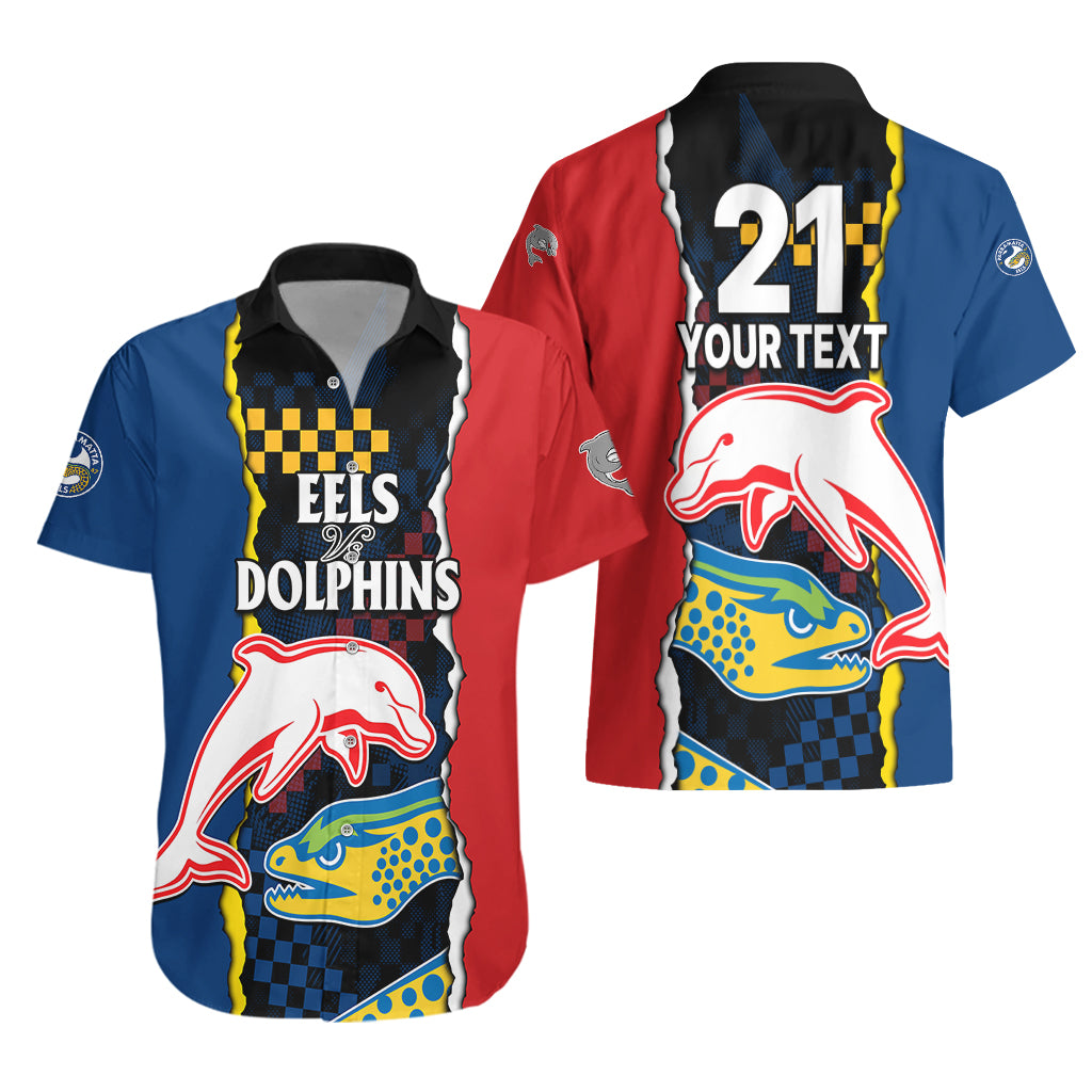 custom-text-and-number-nrl-combine-dolphins-and-parra-eels-hawaiian-shirt-simple-style