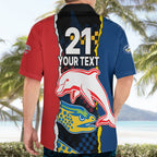 custom-text-and-number-nrl-combine-dolphins-and-parra-eels-hawaiian-shirt-simple-style