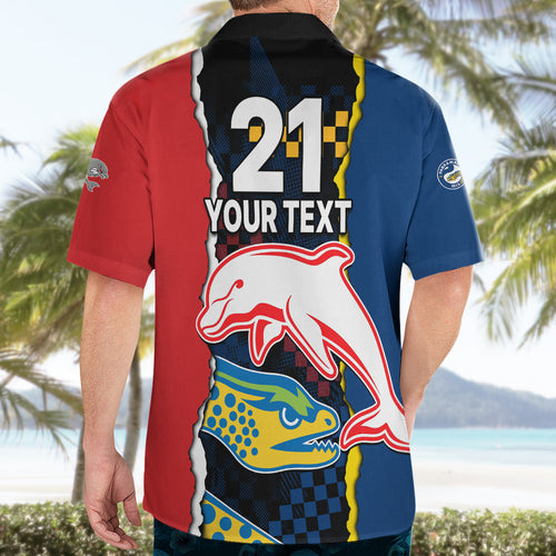 custom-text-and-number-nrl-combine-dolphins-and-parra-eels-hawaiian-shirt-simple-style