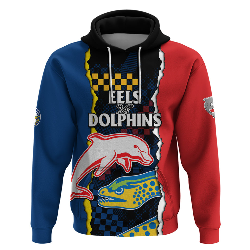 custom-text-and-number-nrl-combine-dolphins-and-parra-eels-hoodie-simple-style