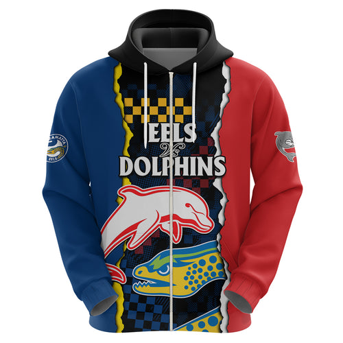 custom-text-and-number-nrl-combine-dolphins-and-parra-eels-hoodie-simple-style