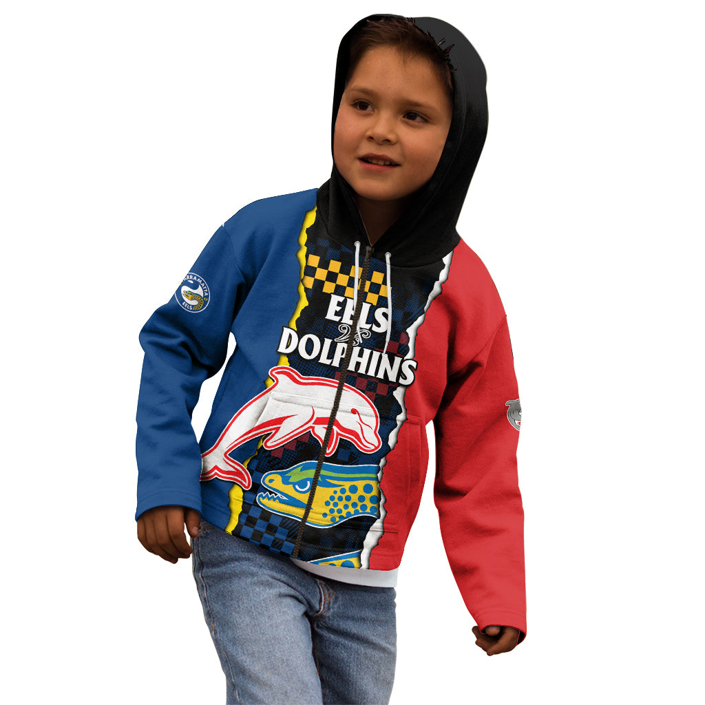 custom-text-and-number-nrl-combine-dolphins-and-parra-eels-kid-hoodie-simple-style