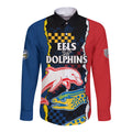 custom-text-and-number-nrl-combine-dolphins-and-parra-eels-long-sleeve-button-shirt-simple-style