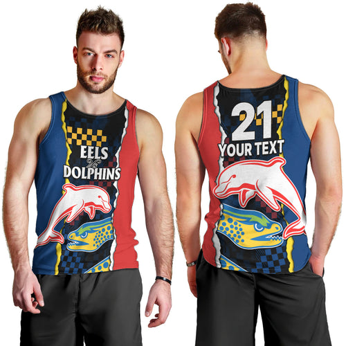 custom-text-and-number-nrl-combine-dolphins-and-parra-eels-men-tank-top-simple-style