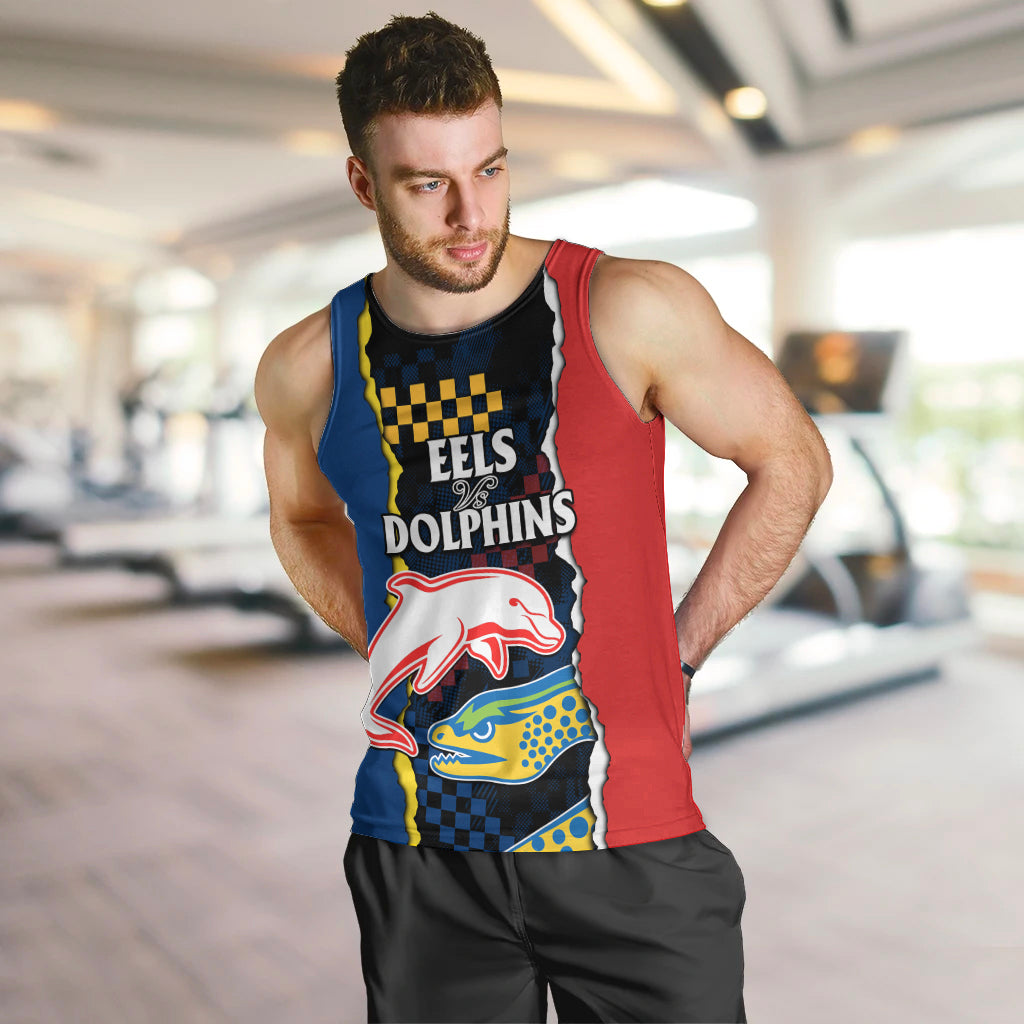 custom-text-and-number-nrl-combine-dolphins-and-parra-eels-men-tank-top-simple-style