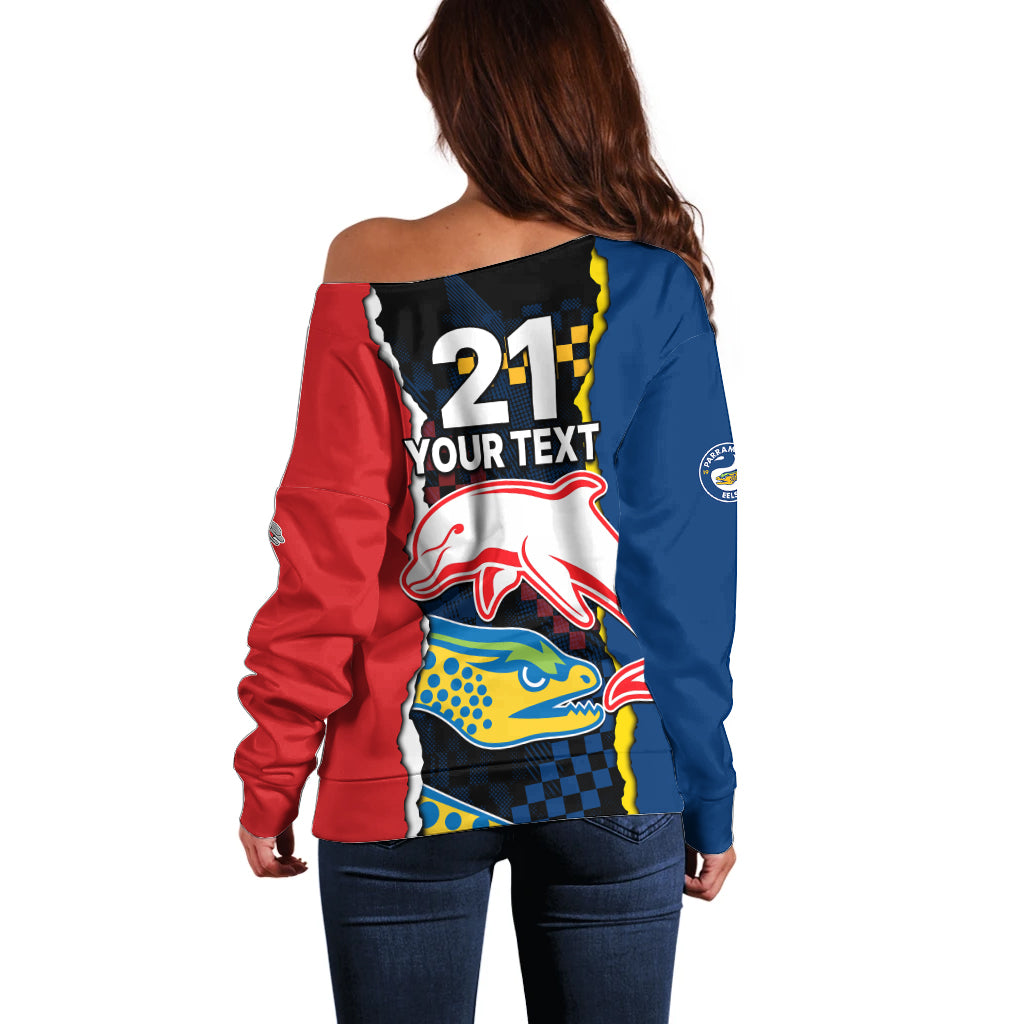 custom-text-and-number-nrl-combine-dolphins-and-parra-eels-off-shoulder-sweater-simple-style
