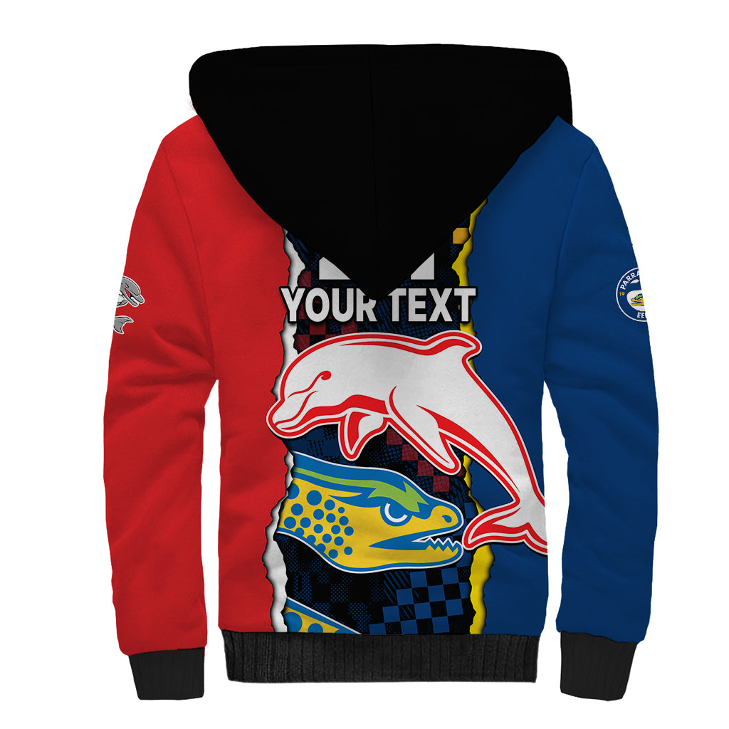 custom-text-and-number-nrl-combine-dolphins-and-parra-eels-sherpa-hoodie-simple-style