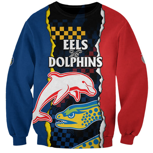 custom-text-and-number-nrl-combine-dolphins-and-parra-eels-sweatshirt-simple-style