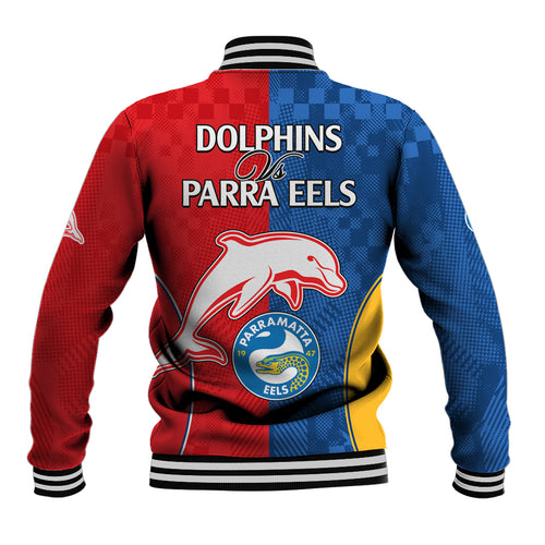NRL Dolphins Combine Parra Eels Baseball Jacket Sporty Style LT9