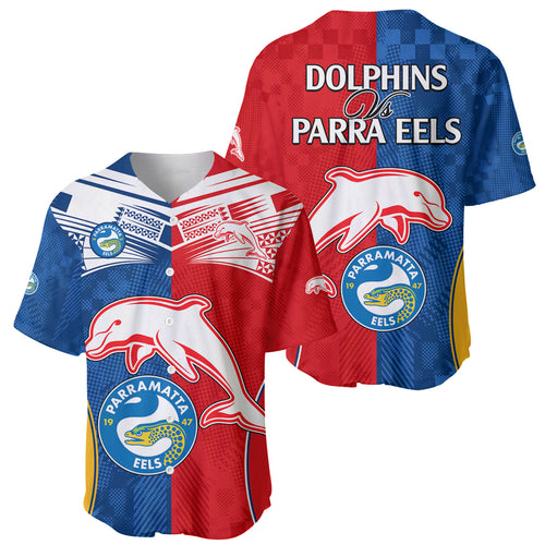 NRL Dolphins Combine Parra Eels Baseball Jersey Sporty Style LT9